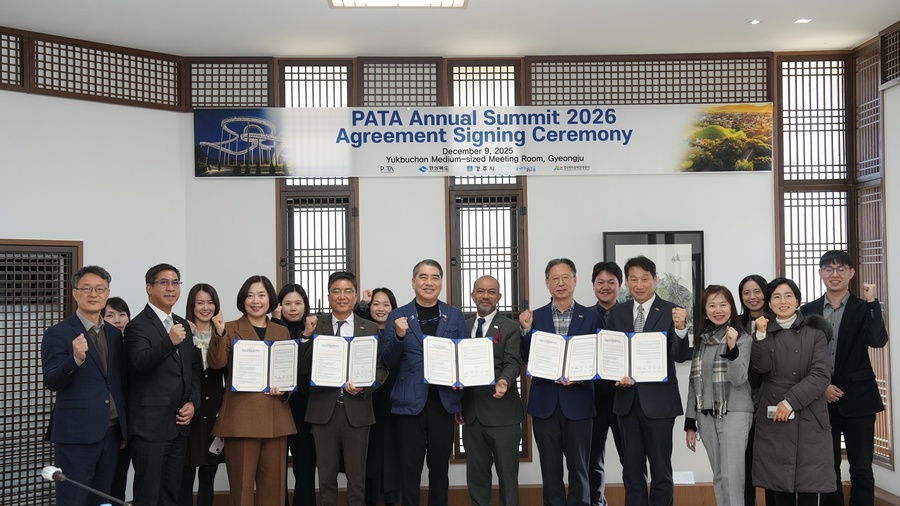 ▲ 경북도는 9일 경북도문화관광공사에서 아시아태평양관광협회, 경주시, 포항시, 경북도문화관광공사와 함께 2026년 PATA 연차총회의 성공적 개최를 위한 업무협약을 체결했다.ⓒ경북도