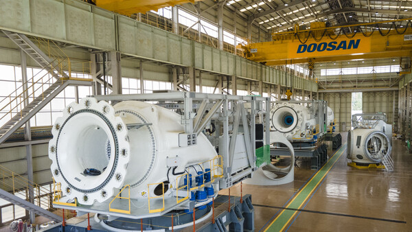 ▲ 두산에너빌리티 창원본사의 풍력2터빈 공장의 모습.ⓒ두산에너빌리티