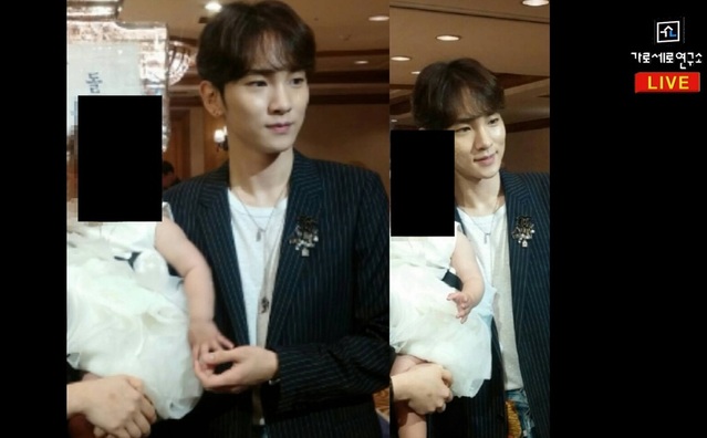 ▲ 2015년 9월 22일 열린 A씨의 돌잔치 행사장에서 포착된 샤이니의 키. ▲ 2015년 9월 22일 열린 A씨의 돌잔치 행사장에서 포착된 샤이니의 키.