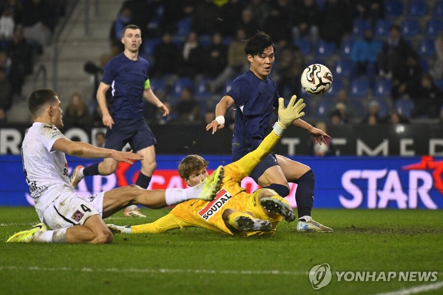 ▲ 헹크의 오현규가 후반 추가시간 극적인 동점골을 터뜨리며 팀을 위기에서 구해냈다.ⓒ연합뉴스 제공