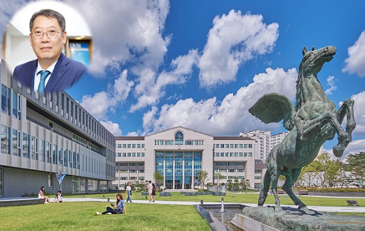 ▲ 광운대학교 전경. 좌측 상단은 윤도영 총장.ⓒ광운대