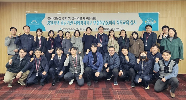 ▲ 강원랜드 감사실이 15일 강원랜드 본사 교육장에서 강원권 공공기관 자체감사기구 연합학습동아리 제7차 정기 교육과정으로 'AI 활용 내부 감사인이 알아야 할 회계정보의 이해 및 활용' 교육을 실시했다. ⓒ강원랜드