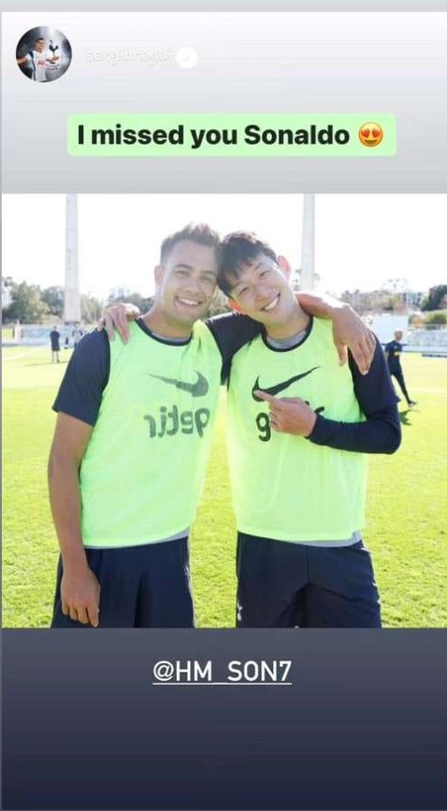 ▲ 토트넘 시절 손흥민과 레길론은 진한 우정을 나눴다.ⓒ손흥민 SNS