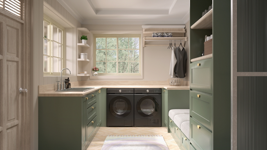 ▲ 삼성전자 고효율 세탁기와 건조기 라이프스타일 이미지 ⓒ삼성전자