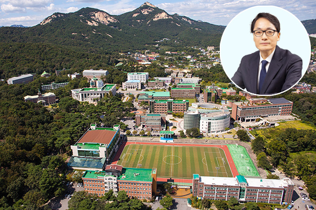 ▲ 삼육대학교 전경. 우측 상단은 제해종 총장.ⓒ삼육대