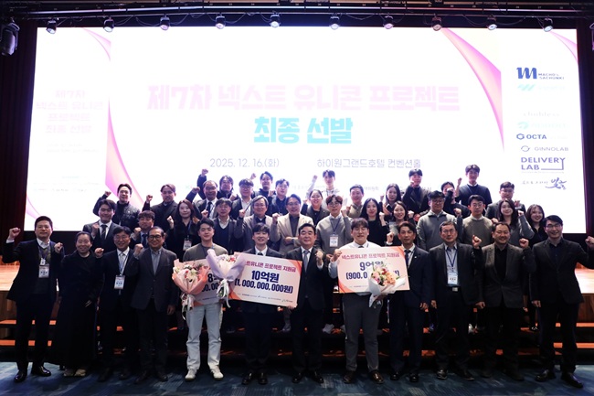 ▲ 강원랜드가 지난 16일 하이원 그랜드호텔 컨벤션홀에서 '2025 제7차 넥스트 유니콘 프로젝트' 최종 선발을 개최하고, 강원 남부 폐광지역에 자리 잡을 3개의 청년 기업을 선정했다. ⓒ강원랜드