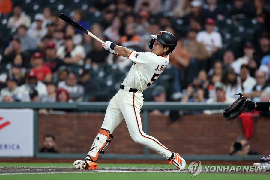 ▲ 샌프란시스코 이정후가 MLB닷컴이 선정한 2025 세계 올스타에 이름을 올렸다.ⓒ연합뉴스 제공