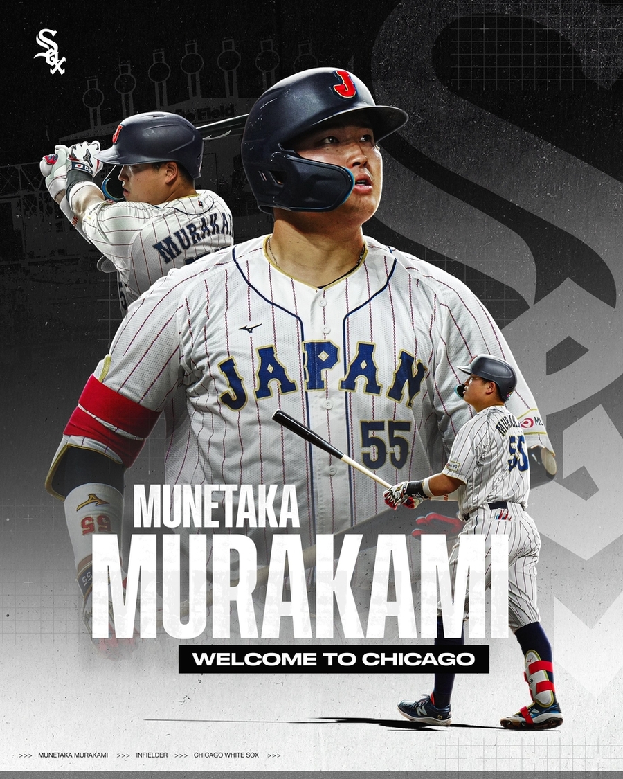 ▲ 일본을 대표하는 홈런왕 무라카미가 MLB 화이트삭스 유니폼을 입었다.ⓒ시카고 화이트삭스 제공