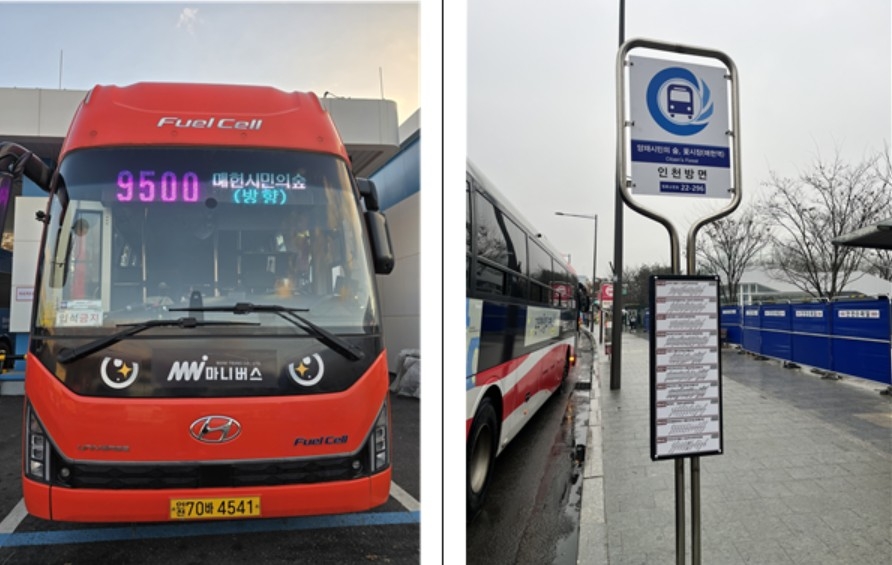 ▲ 인천시 광역버스 LED 전광판·노선도ⓒ 인천시 제공