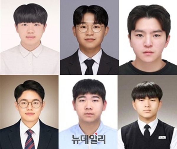 ▲ 24일 정부세종컨벤션터에서 열린 ‘2025 대한민국 인재상 시상식’에서 대전 시민 6명(대학생·청년일반 4명, 고등학생 2명)이 최종 100인에 이름을 올렸다.왼쪽부터 박기현(KAIST), 이찬규(KAIST), 정현광(한국엔택), 황정섭(KAIST) 씨와 민지호(대전과학고), 송치완(대전대신고) 학생.ⓒ김경태기자