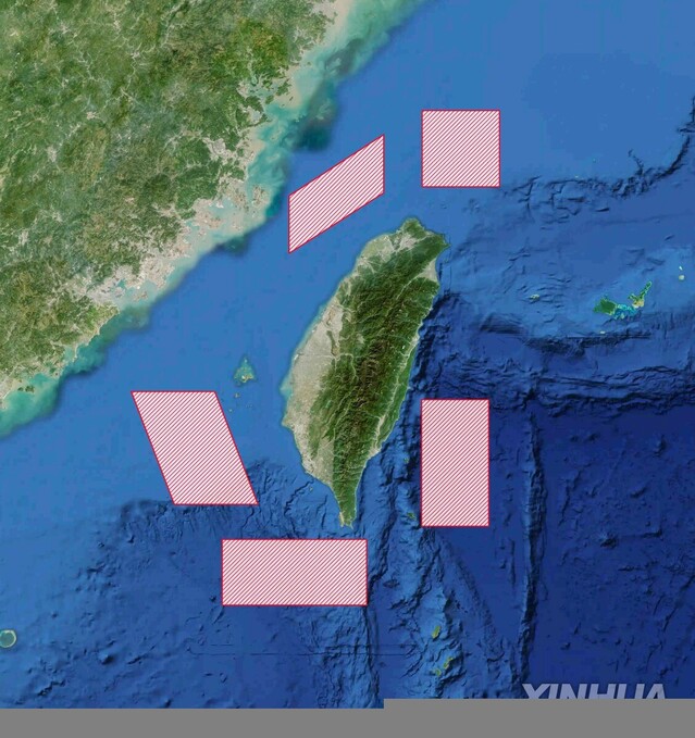 ▲ 동부전구가 공개한 합동훈련 구역 지도. 출처=신화ⓒ연합뉴스