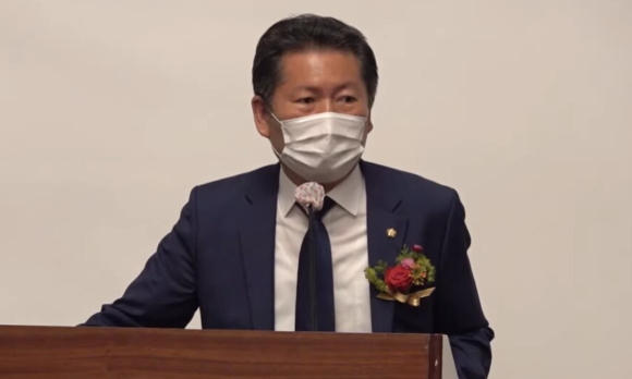 ▲ 정청래 더불어민주당 대표가 지난 2021년 6월 23일 서울 마포구의 한 호텔에서 열린 마포구 효정포럼 출범식에 참석했다. ⓒ온라인 캡처