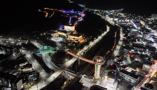 ▲ 태백 타워 브릿지 전경. ⓒ태백시