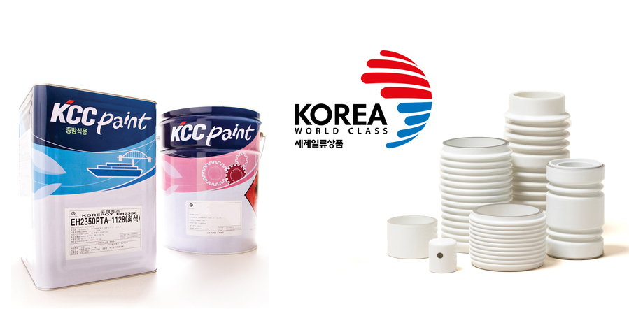 ▲ 세계일류상품으로 선정된 KCC 세라믹 소재와 선박도료ⓒKCC