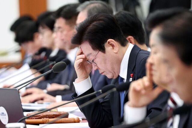 ▲ 이재명 대통령이 30일 청와대에서 열린 국무회의에서 자료를 살펴보고 있다. ⓒ뉴시스