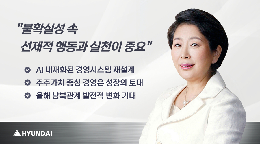▲ 현정은 현대그룹 회장은 올해 신년사에서 AI 내재화와 센스메이킹 경영을 화두로 제시했다. ⓒ현대그룹