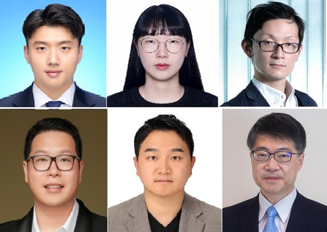 ▲ 공동연구팀. 왼쪽 위부터 시계방향으로 김재현 아주대 지능형반도체공학과 석박사 통합과정, 최효정 서울시립대 전자전기컴퓨터공학부 박사과정, 후쿠다 켄지로 오사카대 전기전자정보통신공학부 교수(이상 공동 제1저자), 소메야 타카오 도쿄대 교수, 김혁 서울시립대 교수, 박성준 아주대 교수(이상 공동 교신저자).ⓒ아주대