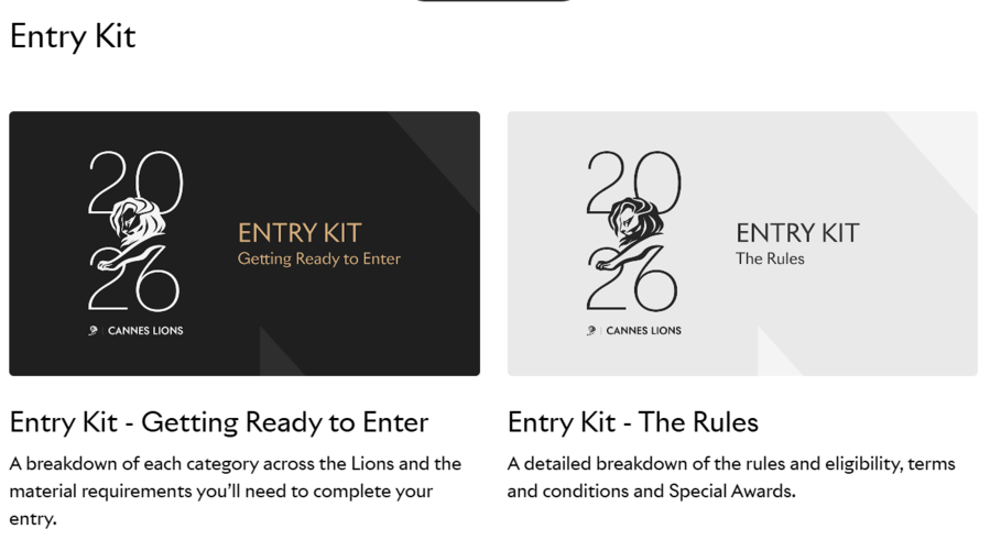 ▲ 2026 칸라이언즈 출품안내문. ⓒCANNES LIONS