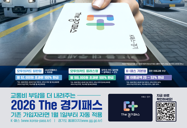 'The 경기패스', 월 62000원으로 무제한 대중교통 이용