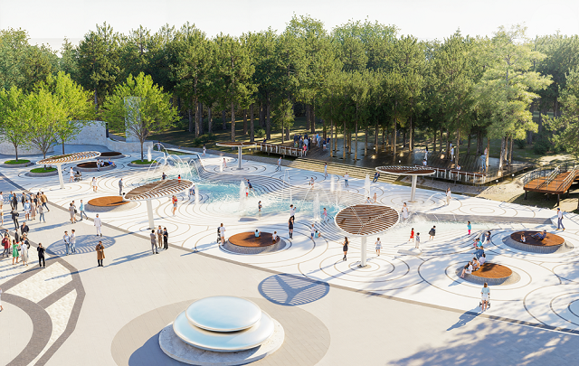 ▲ 울진왕피천공원 주광장 물놀이 쉼터 조성사업 조감도.ⓒ울진군