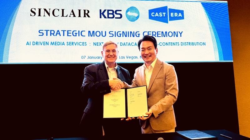 ▲ 델 팍스 싱클레어 사장(좌)과 박장범 KBS 사장. ⓒKBS