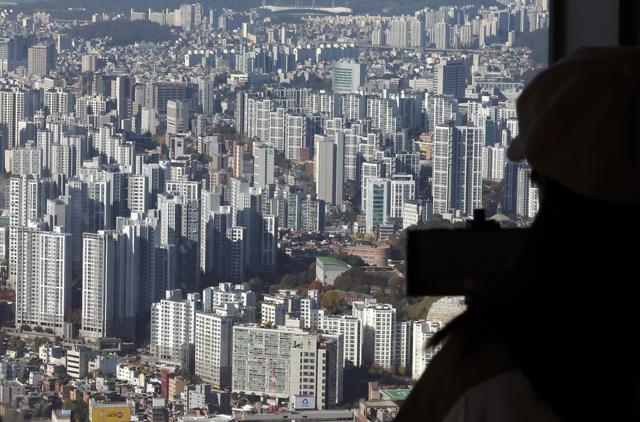 ▲ 서울 남산에서 바라본 아파트 단지의 모습. ⓒ연합뉴스