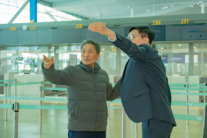 이학재 인천공항공사 사장, 아시아나항공 T2 이전 최종 현장 점검