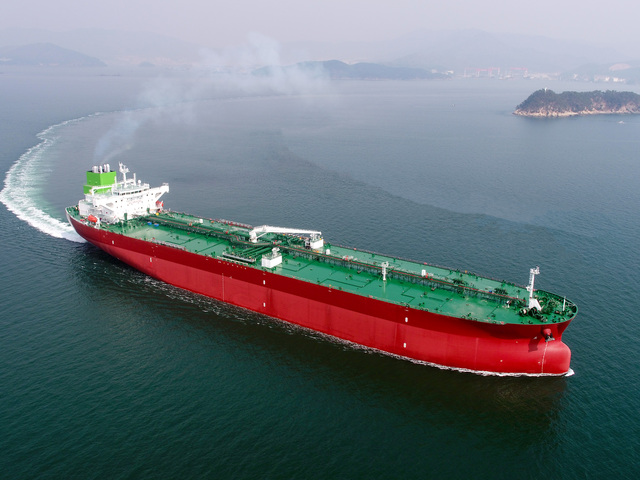 ▲ 케이조선에서 건조 한 11만5000톤급 석유화학제품운반선의 모습ⓒ케이조선