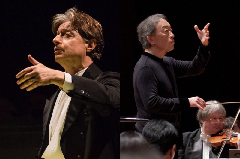 ▲ 지휘자 로베르토 아바도와 정명훈.ⓒ국립심포니오케스트·KBS교향악단