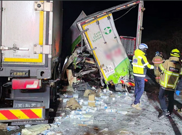 ▲ 서산영덕고속도로 사고 현장 ⓒ연합뉴스