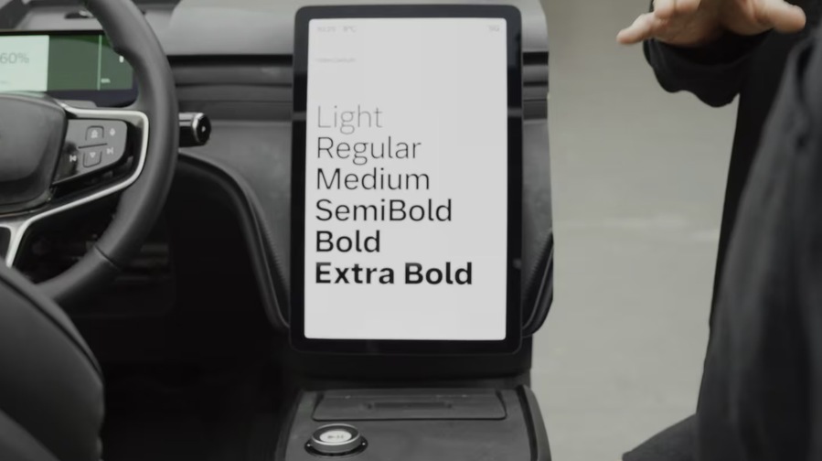 ▲ 볼보자동차의 새로운 안전 서체 '볼보 센텀'. ©Volvo