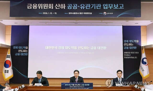 ▲ 이억원 금융위원장이 12일 서울 종로구 정부서울청사 별관에서 열린 금융위원회 산하 금융유관기관 업무보고에서 발언하고 있다.ⓒ연합뉴스