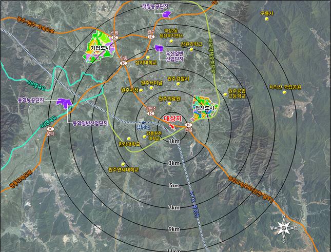 ▲ 메가데이터 도시첨단산업단지 위치도. ⓒ원주시