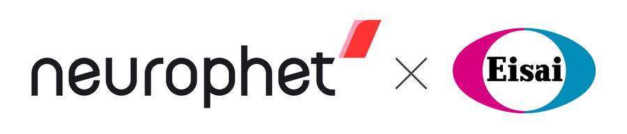 ▲ 뉴로핏(왼쪽)과 한국에자이 로고. ⓒ각 사