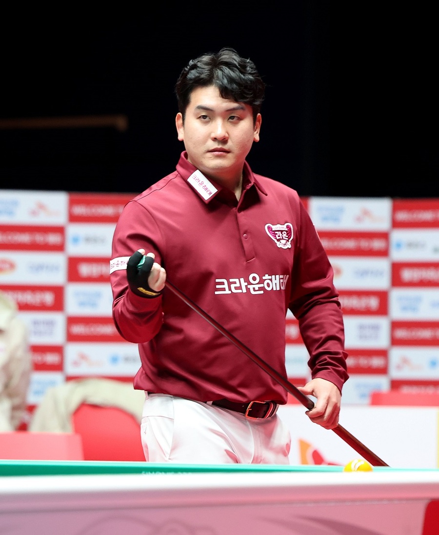 ▲ 오태준의 끝내기에 힘입어 크라운해태가 PBA 팀리그 포스트시즌 준플레이오프 진출에 성공했다.ⓒPBA 제공