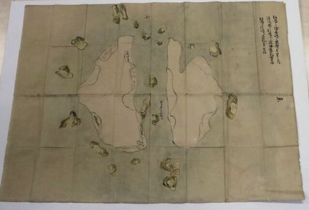 ▲ 독도를 그린 마쓰시마의 지도. 출처=시마네현 마쓰에시ⓒ뉴시스