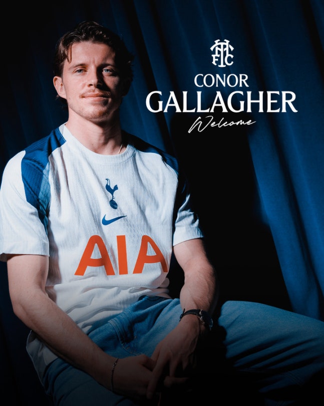 ▲ 토트넘이 15일 미드필더 갤러거 영입을 공식 발표했다.ⓒ토트넘 제공