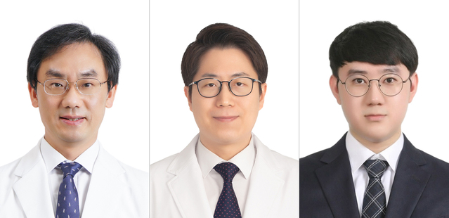 ▲ (좌측부터) 경희대한방병원 중풍뇌질환센터 문상관, 이한결 교수, 전선욱 연구원. ⓒ경희의료원