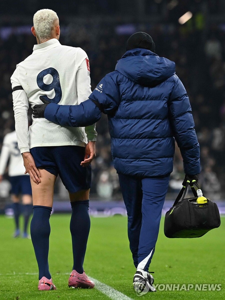 ▲ 토트넘 간판 공격수 히샬리송이 햄스트링 부상으로 이탈했다.ⓒ연합뉴스 제공