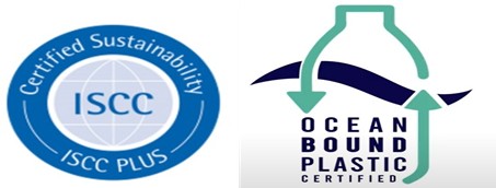 ▲ ISCC PLUS인증(사진 왼쪽)과 OBP인증 마크.ⓒ해양수산부