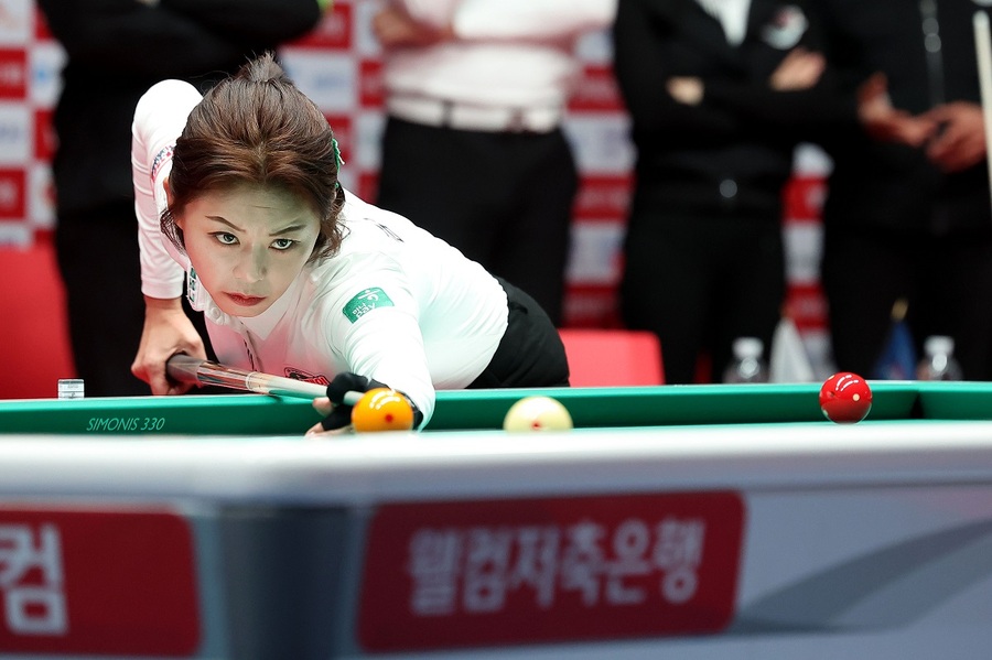 ▲ '당구 여제' 김가영이 팀리그 파이널에서 4전 전승을 거뒀다.ⓒPBA 제공