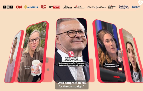 ▲ 케이트 윈슬렛 등 유명 인사부터 주요 정치·보건 전문가와 총리 등이 언론사 방송에 출연해 소셜 미디어 최소 이용 연령에 대해 논의했다. ⓒ36개월(36 Months) 캠페인 케이스 필름 갈무리