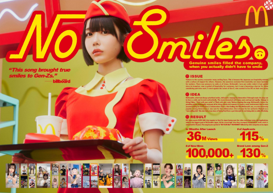 ▲ '웃지 않아도 괜찮아(No Smiles)' 캠페인의 출품 자료(디지털 프리젠테이션 이미지). ⓒ스파이크스 아시아