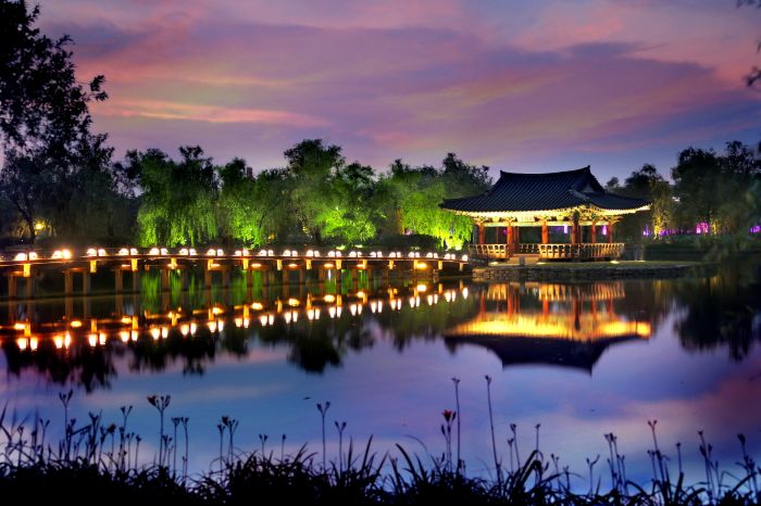 ▲ 궁남지 야경 모습.ⓒ부여군