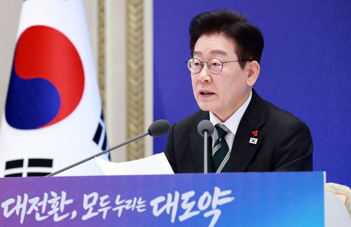 ▲ 이재명 대통령이 21일 청와대 영빈관에서 열린 2026년 신년 기자회견에서 발언하고 있다. ⓒ뉴시스