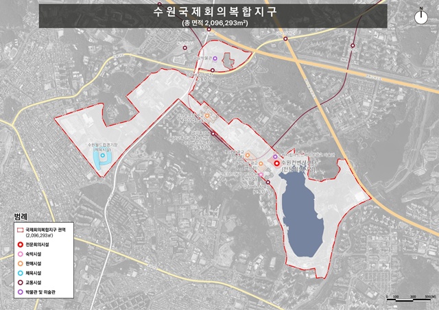 ▲ '수원 국제회의복합지구' 위치도. ⓒ경기도 제공