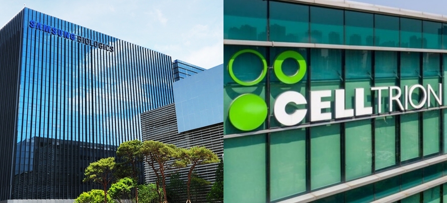 ▲ 삼성바이오로직스 4공장(왼쪽)와 셀트리온 본사. ⓒ각 사
