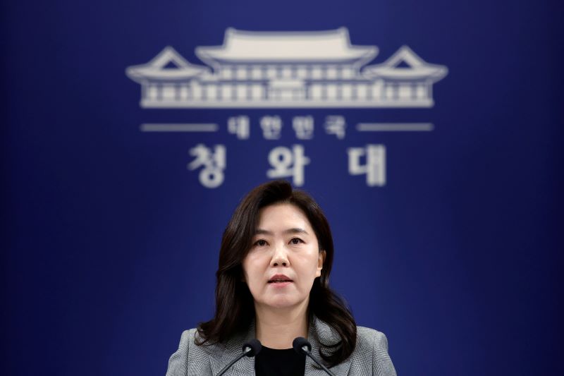 ▲ 강유정 대변인이 22일 청와대에서 브리핑을 하고 있다. ⓒ뉴시스