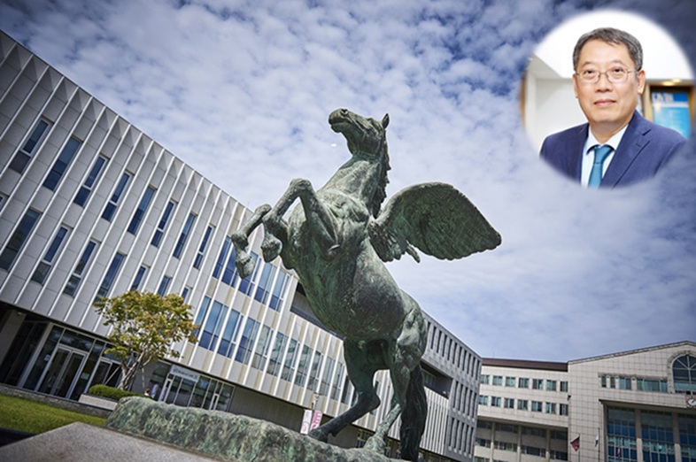 ▲ 광운대학교 전경. 우측 상단은 윤도영 총장.ⓒ광운대