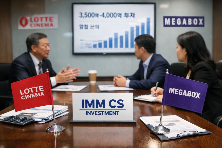 ▲ 롯데시네마와 메가박스의 통합 논의가 재개되며 국내 멀티플렉스 업계 구조조정이 본격화되고 있다. 외부 자본 유입을 계기로 양사의 합병 구상이 현실화 국면에 접어들었다는 평가가 나온다.ⓒChatGPT 생성 이미지
